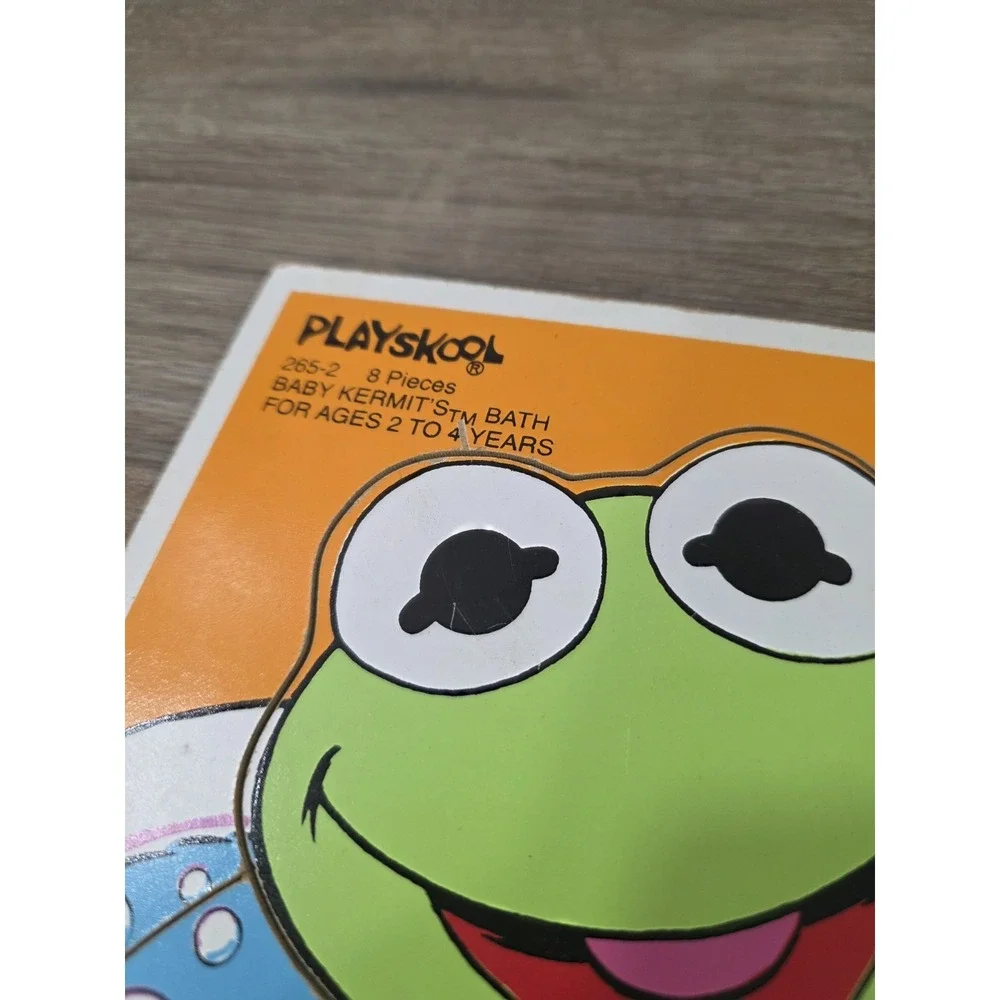 1983 Kermit The Frog Muppet Babies Wooden Frame Puzzle